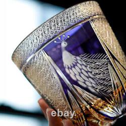 Whiskey Glasses for Scotch, Bourbon, Liquor Cocktail Crystal Glasses Purple 12oz
