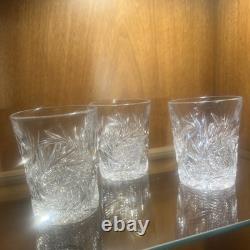 Whiskey Rocks Tumbler 3.75 H Antique American Brilliant Cut Crystal Set of 3