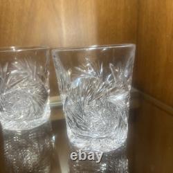 Whiskey Rocks Tumbler 3.75 H Antique American Brilliant Cut Crystal Set of 3